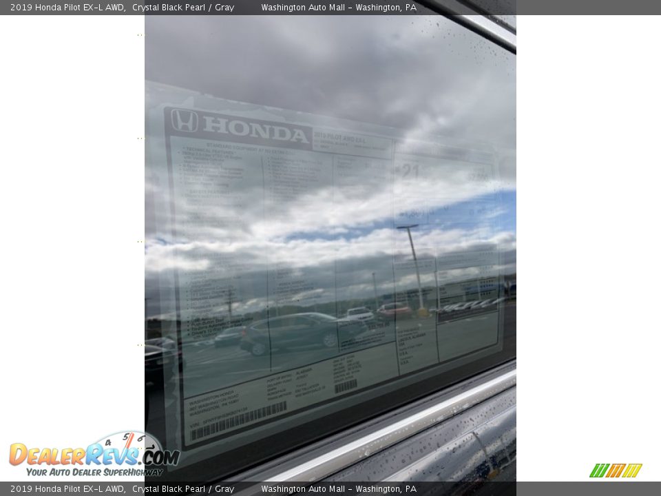 2019 Honda Pilot EX-L AWD Crystal Black Pearl / Gray Photo #15