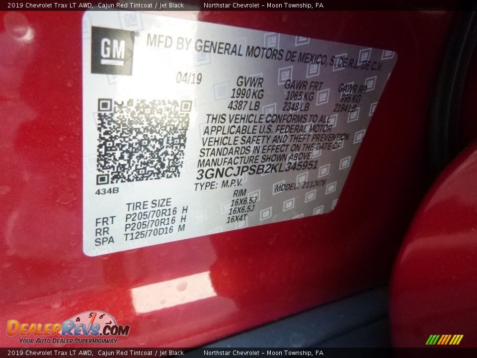 2019 Chevrolet Trax LT AWD Cajun Red Tintcoat / Jet Black Photo #16