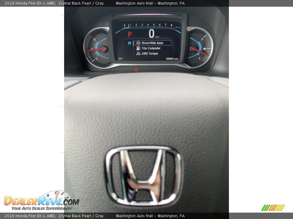 2019 Honda Pilot EX-L AWD Crystal Black Pearl / Gray Photo #36