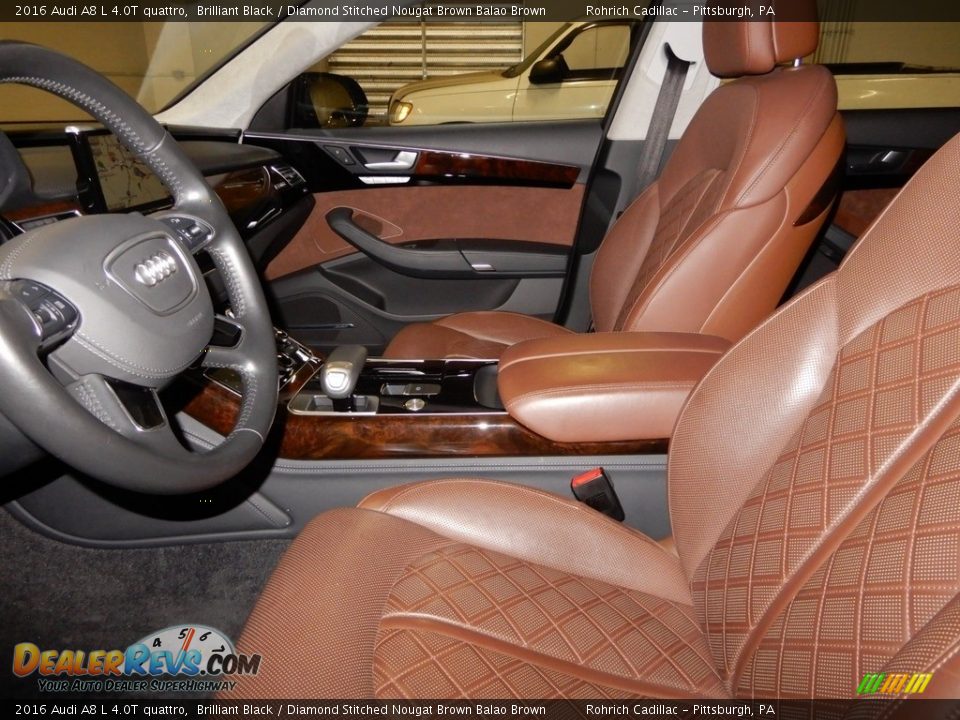 Diamond Stitched Nougat Brown Balao Brown Interior - 2016 Audi A8 L 4.0T quattro Photo #11