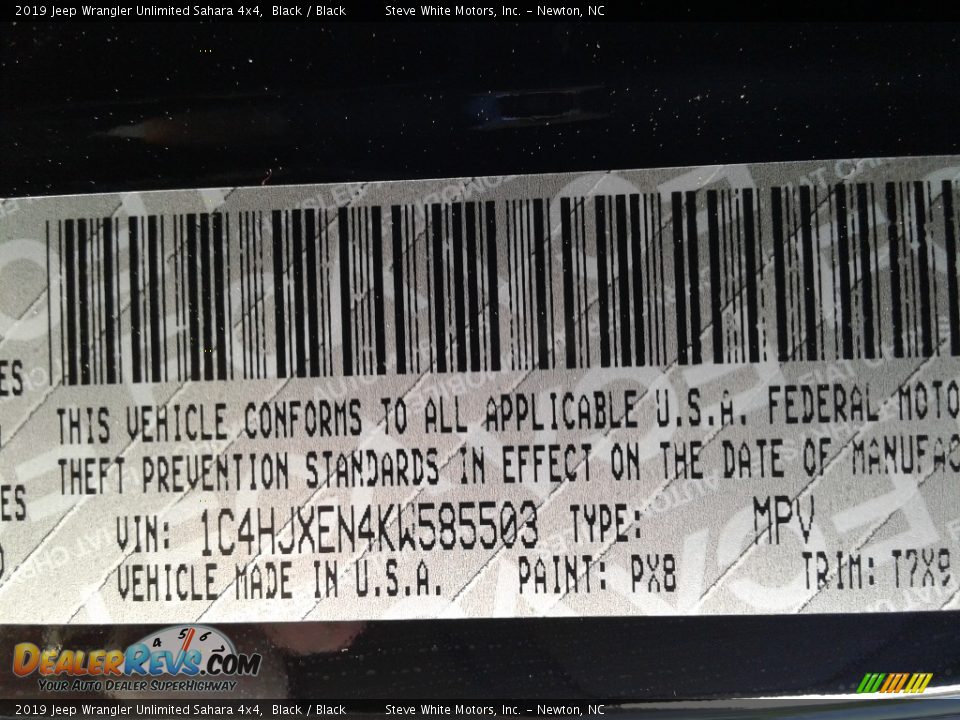 2019 Jeep Wrangler Unlimited Sahara 4x4 Black / Black Photo #30
