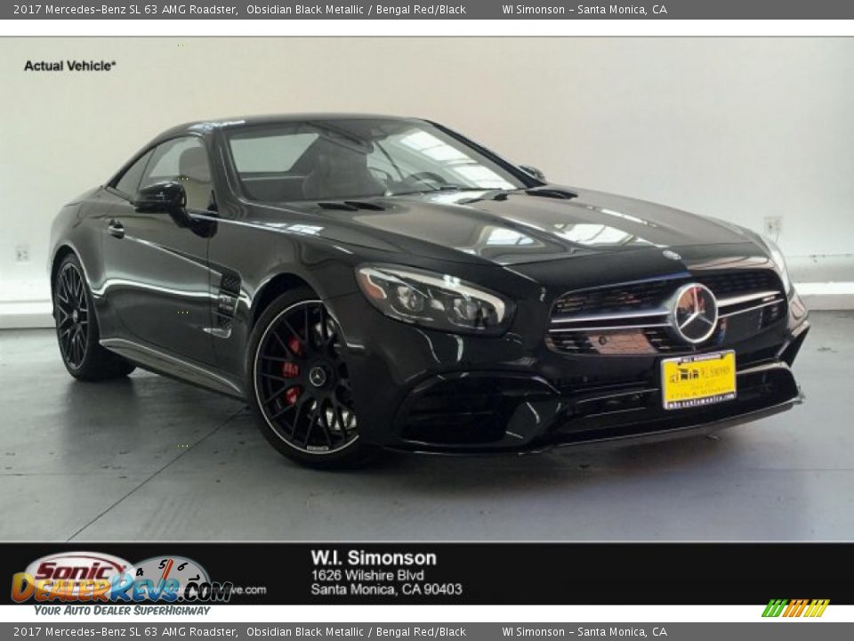 2017 Mercedes-Benz SL 63 AMG Roadster Obsidian Black Metallic / Bengal Red/Black Photo #1