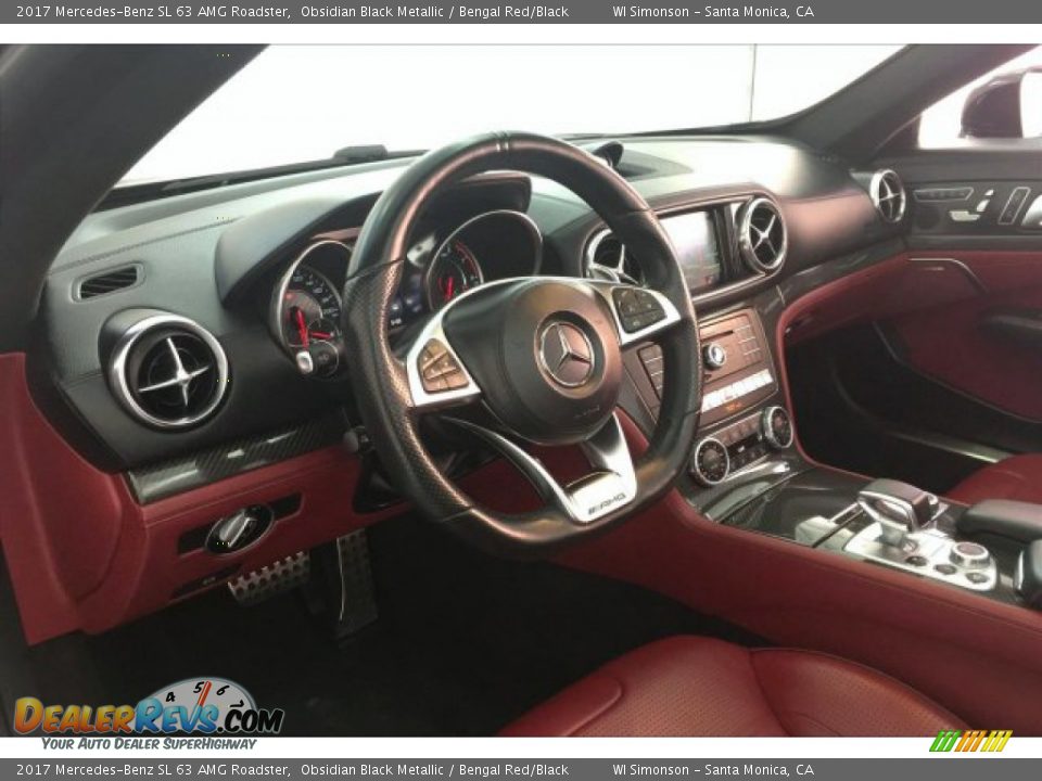 2017 Mercedes-Benz SL 63 AMG Roadster Obsidian Black Metallic / Bengal Red/Black Photo #20