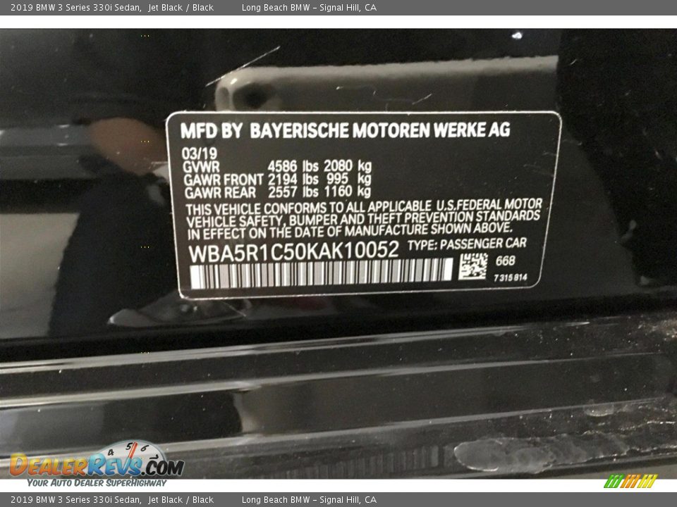 2019 BMW 3 Series 330i Sedan Jet Black / Black Photo #12