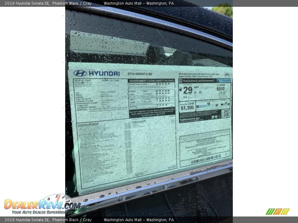 2019 Hyundai Sonata SE Phantom Black / Gray Photo #16