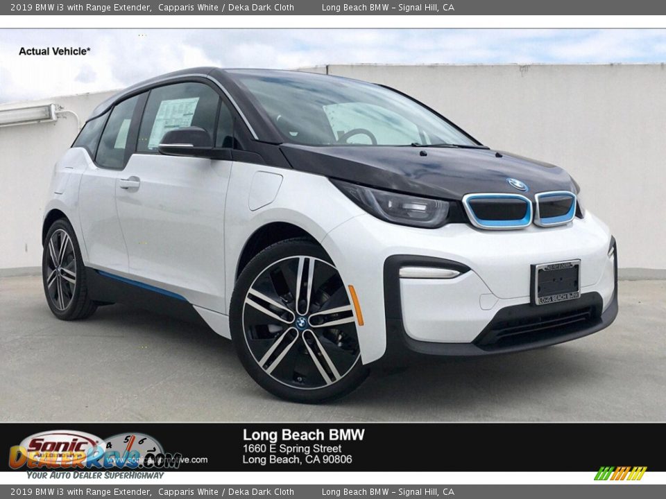 2019 BMW i3 with Range Extender Capparis White / Deka Dark Cloth Photo #1