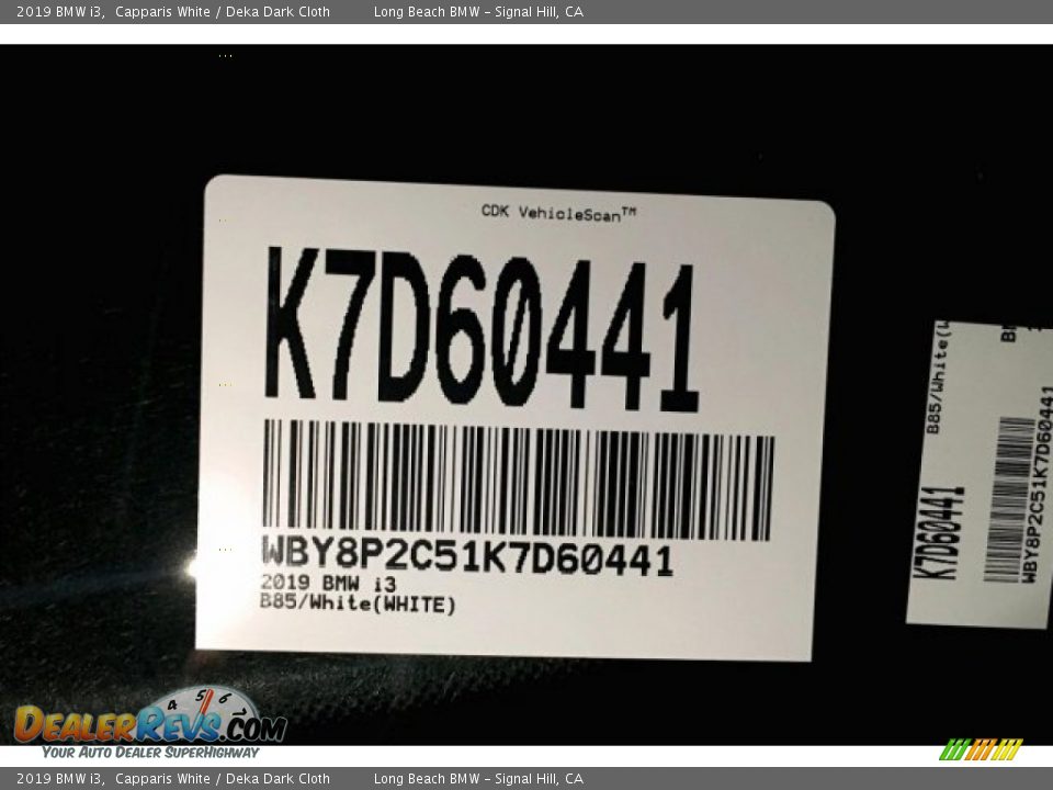2019 BMW i3 Capparis White / Deka Dark Cloth Photo #12