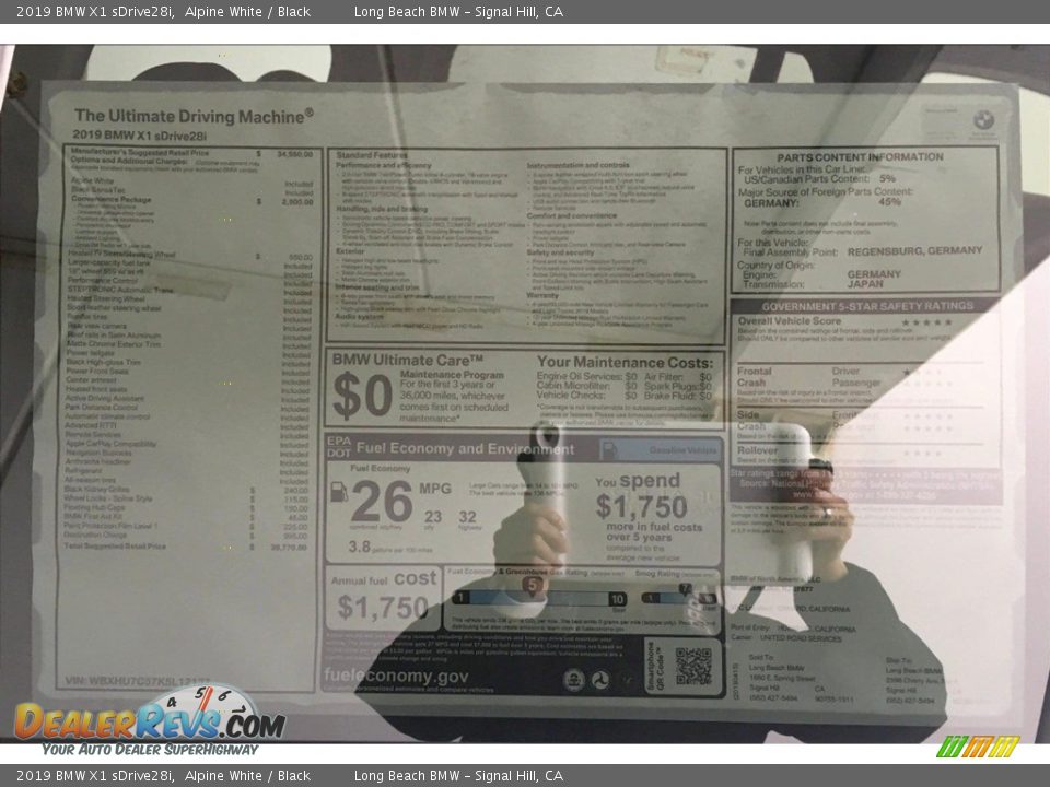 2019 BMW X1 sDrive28i Alpine White / Black Photo #11