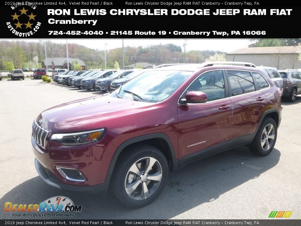 2019 Jeep Cherokee Limited 4x4 Velvet Red Pearl / Black Photo #1