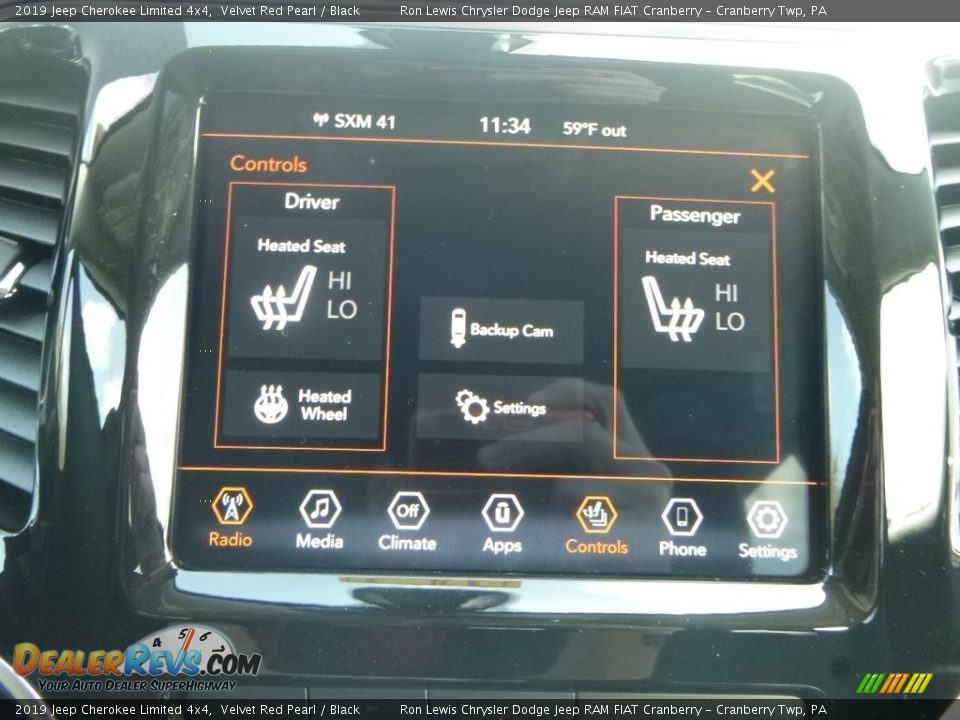 2019 Jeep Cherokee Limited 4x4 Velvet Red Pearl / Black Photo #16