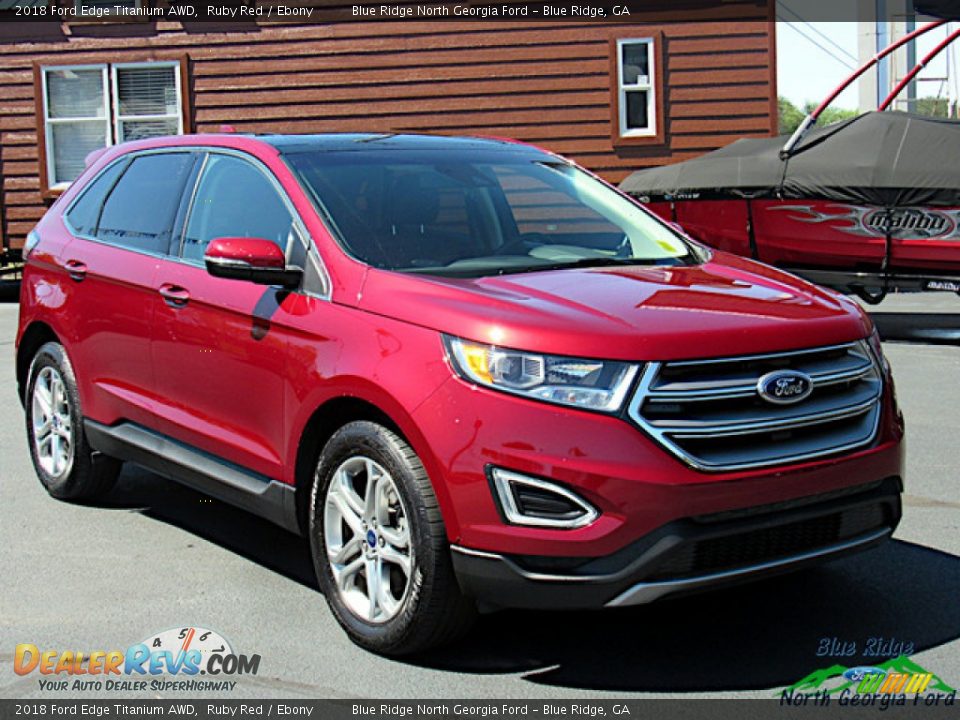 2018 Ford Edge Titanium AWD Ruby Red / Ebony Photo #7