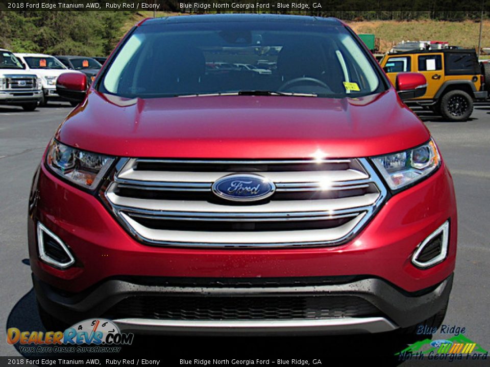 2018 Ford Edge Titanium AWD Ruby Red / Ebony Photo #8