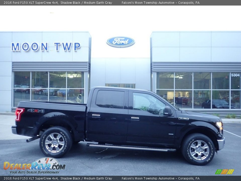 2016 Ford F150 XLT SuperCrew 4x4 Shadow Black / Medium Earth Gray Photo #1