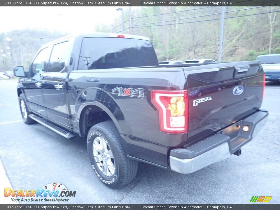 2016 Ford F150 XLT SuperCrew 4x4 Shadow Black / Medium Earth Gray Photo #4