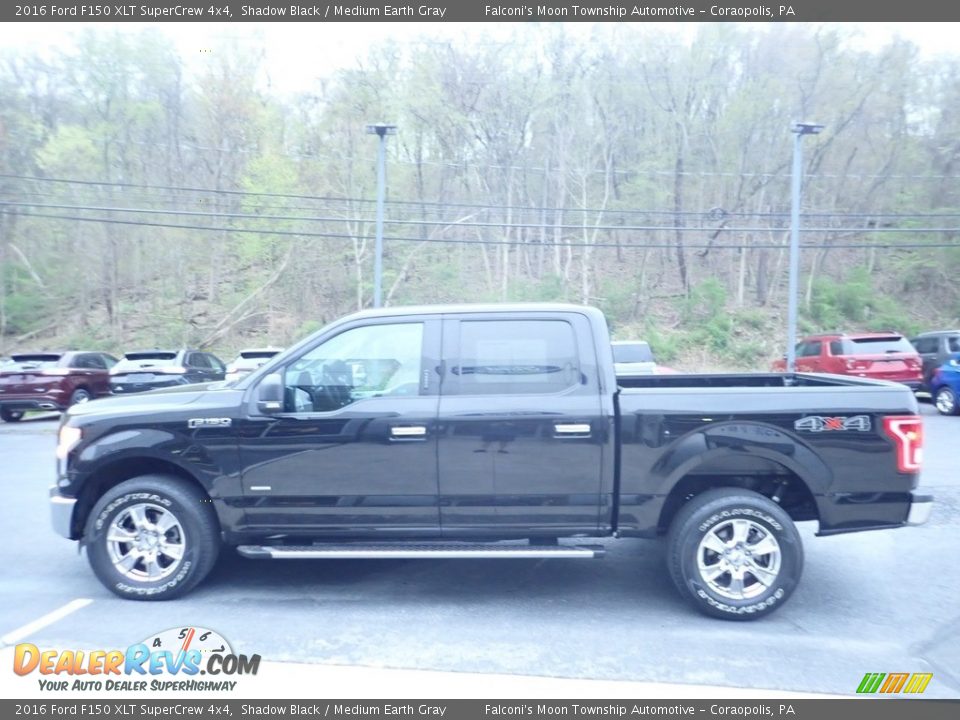 2016 Ford F150 XLT SuperCrew 4x4 Shadow Black / Medium Earth Gray Photo #5