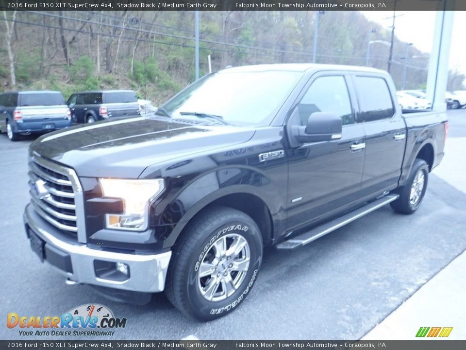 2016 Ford F150 XLT SuperCrew 4x4 Shadow Black / Medium Earth Gray Photo #6
