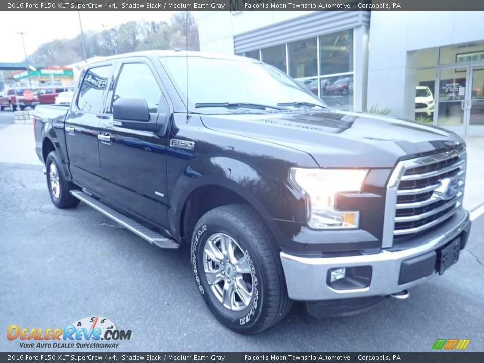 2016 Ford F150 XLT SuperCrew 4x4 Shadow Black / Medium Earth Gray Photo #8