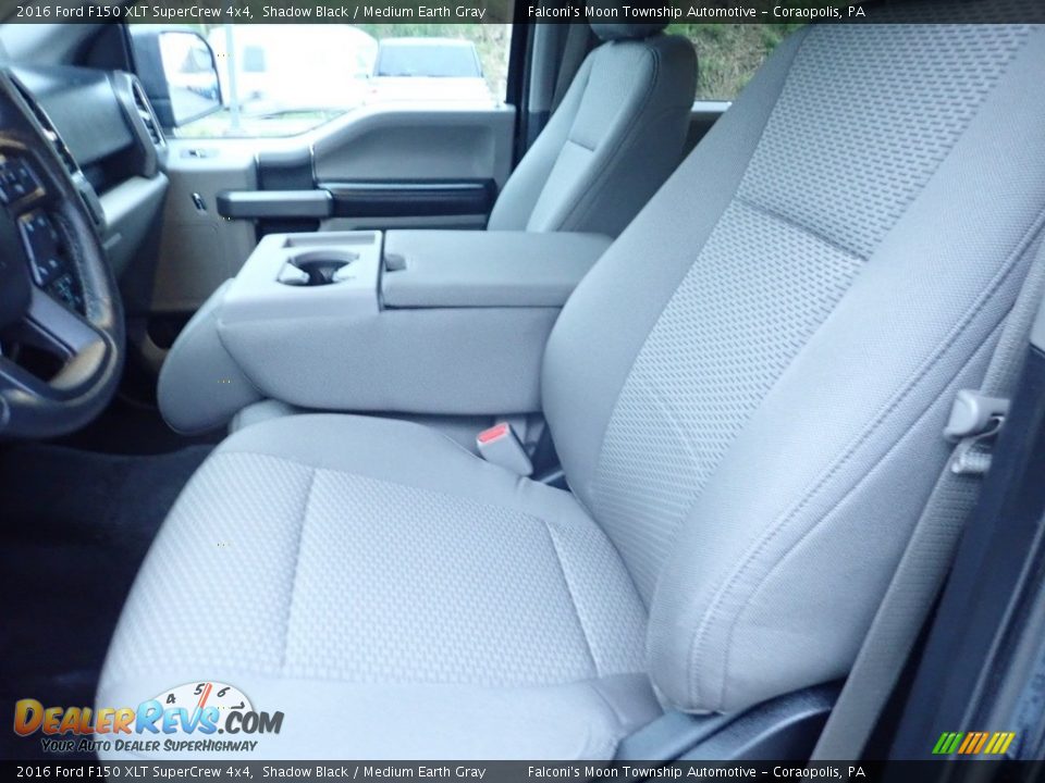 2016 Ford F150 XLT SuperCrew 4x4 Shadow Black / Medium Earth Gray Photo #14