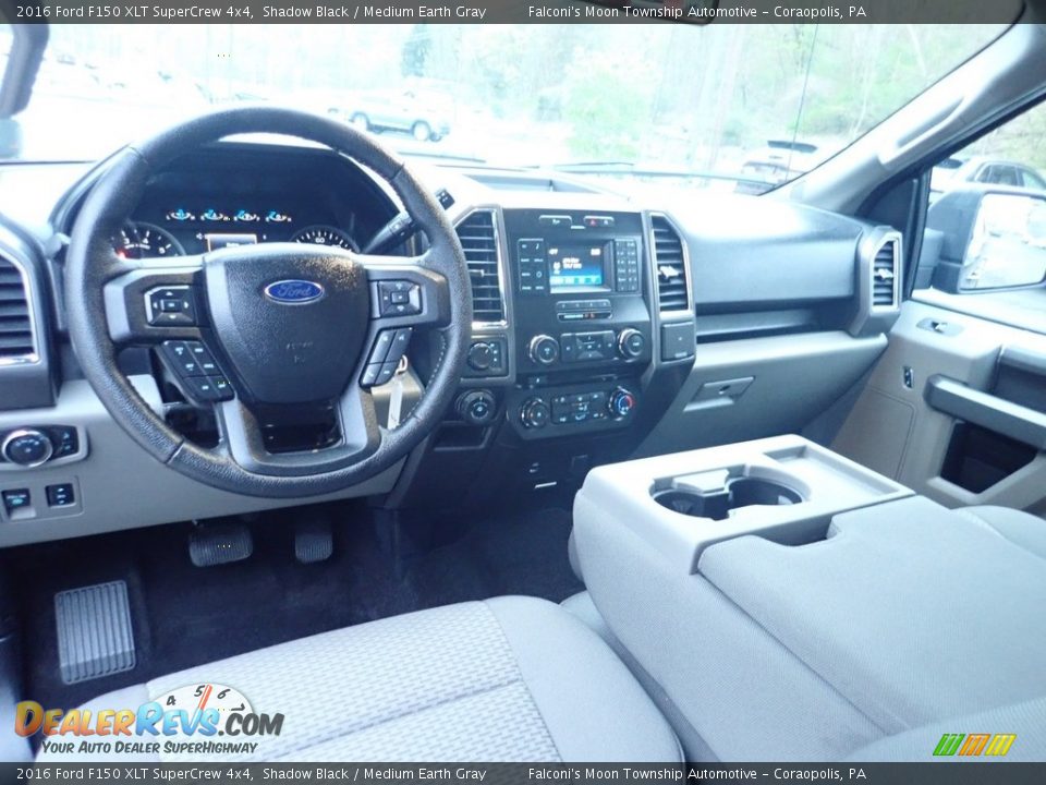 2016 Ford F150 XLT SuperCrew 4x4 Shadow Black / Medium Earth Gray Photo #16