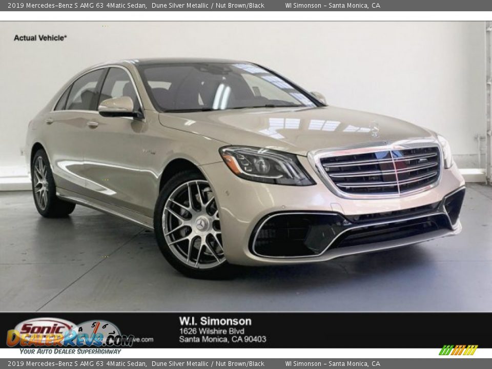 2019 Mercedes-Benz S AMG 63 4Matic Sedan Dune Silver Metallic / Nut Brown/Black Photo #1