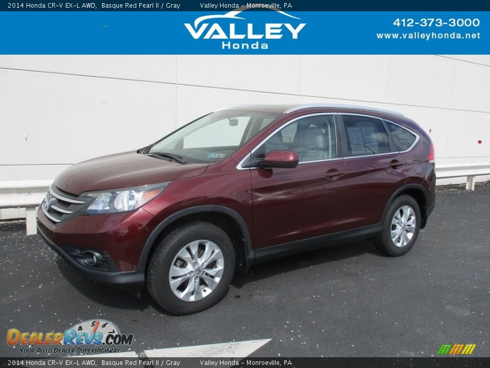 2014 Honda CR-V EX-L AWD Basque Red Pearl II / Gray Photo #1