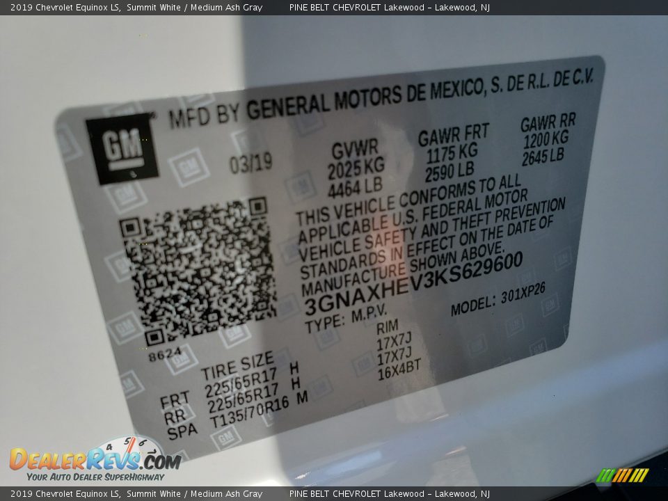 2019 Chevrolet Equinox LS Summit White / Medium Ash Gray Photo #9