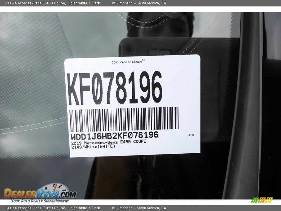 2019 Mercedes-Benz E 450 Coupe Polar White / Black Photo #11