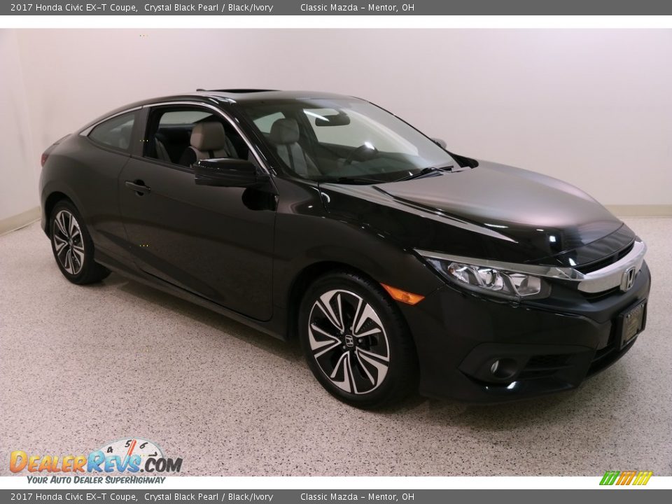 2017 Honda Civic EX-T Coupe Crystal Black Pearl / Black/Ivory Photo #1