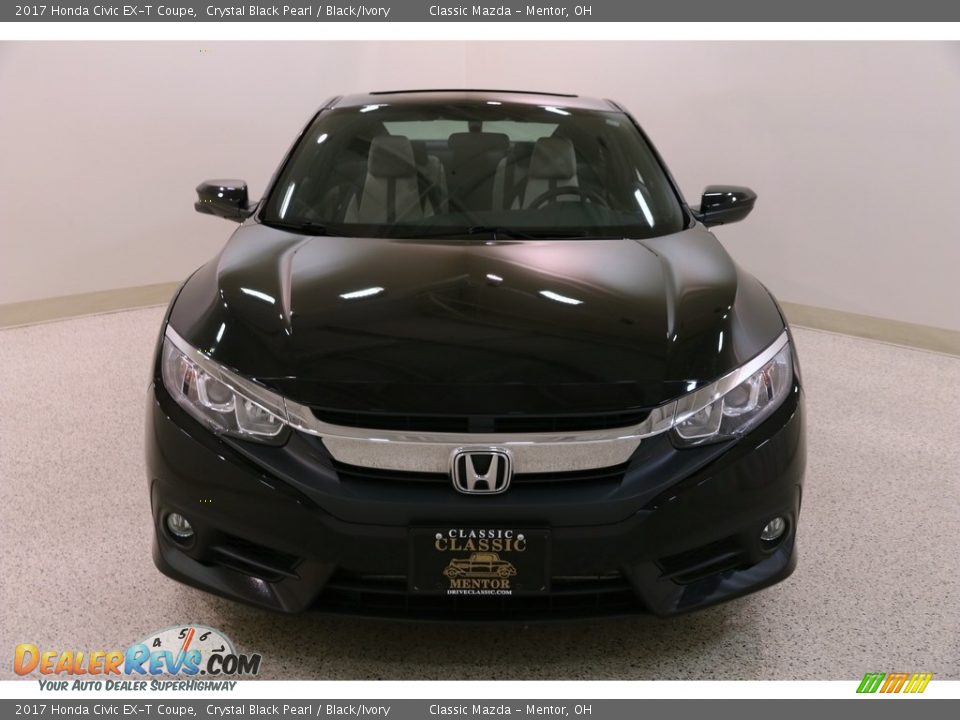 2017 Honda Civic EX-T Coupe Crystal Black Pearl / Black/Ivory Photo #2