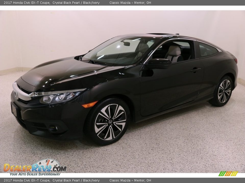2017 Honda Civic EX-T Coupe Crystal Black Pearl / Black/Ivory Photo #3