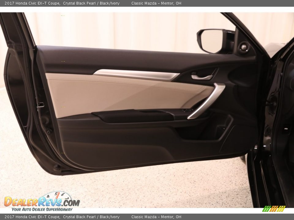 2017 Honda Civic EX-T Coupe Crystal Black Pearl / Black/Ivory Photo #4