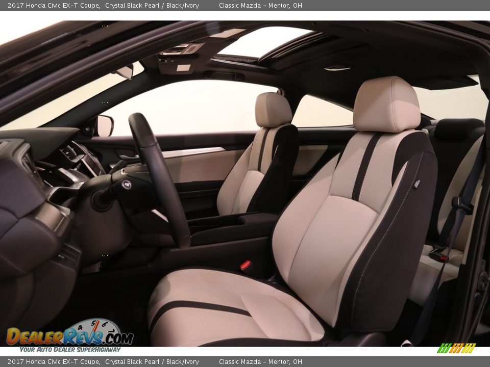 2017 Honda Civic EX-T Coupe Crystal Black Pearl / Black/Ivory Photo #5