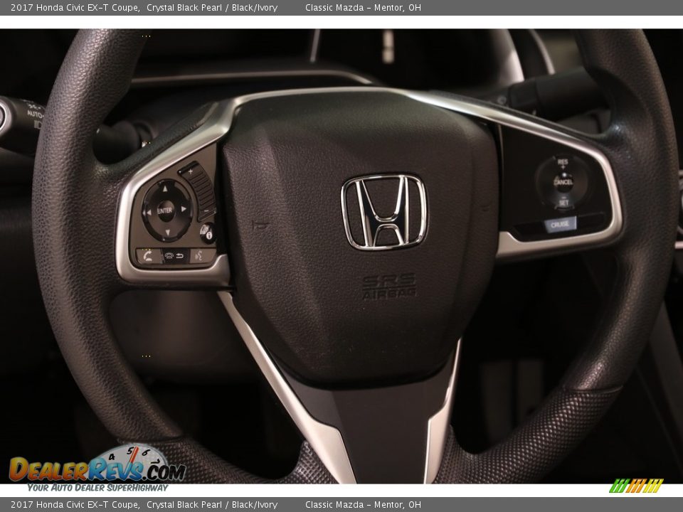 2017 Honda Civic EX-T Coupe Crystal Black Pearl / Black/Ivory Photo #6