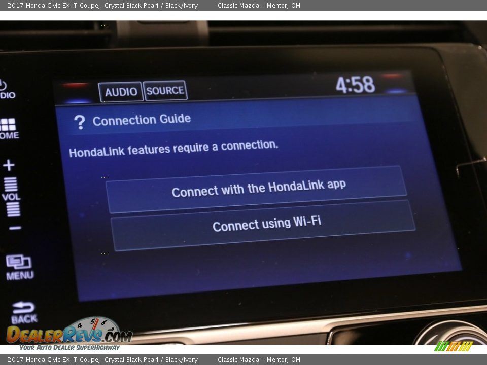 2017 Honda Civic EX-T Coupe Crystal Black Pearl / Black/Ivory Photo #12
