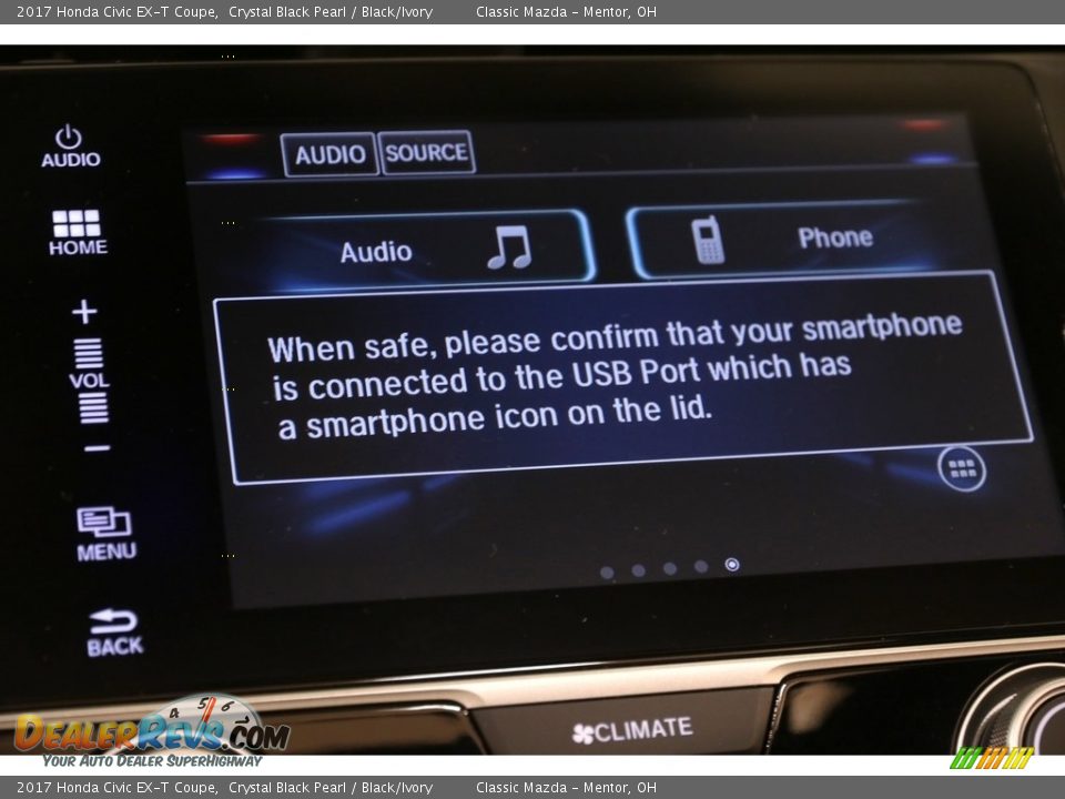 2017 Honda Civic EX-T Coupe Crystal Black Pearl / Black/Ivory Photo #15