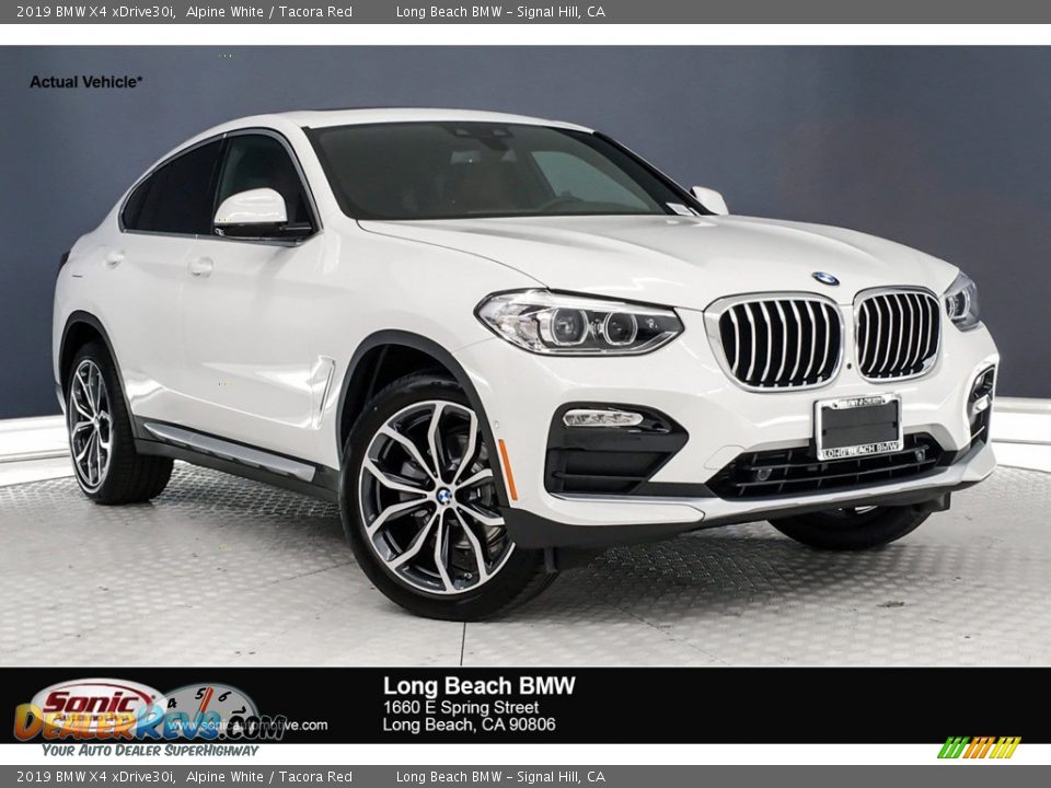 2019 BMW X4 xDrive30i Alpine White / Tacora Red Photo #1