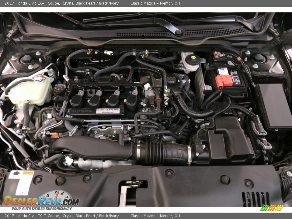 2017 Honda Civic EX-T Coupe Crystal Black Pearl / Black/Ivory Photo #21