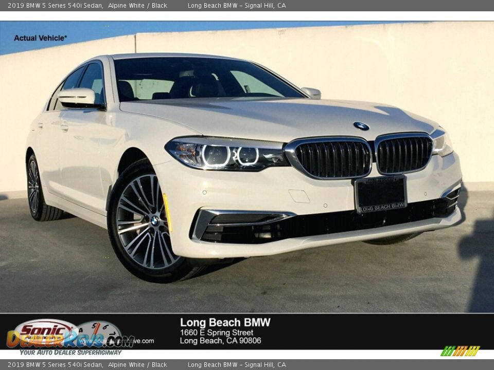 2019 BMW 5 Series 540i Sedan Alpine White / Black Photo #1