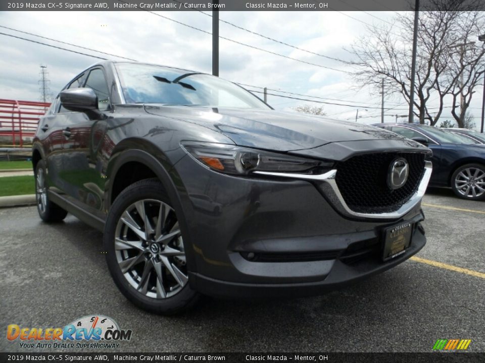 2019 Mazda CX-5 Signature AWD Machine Gray Metallic / Caturra Brown Photo #1