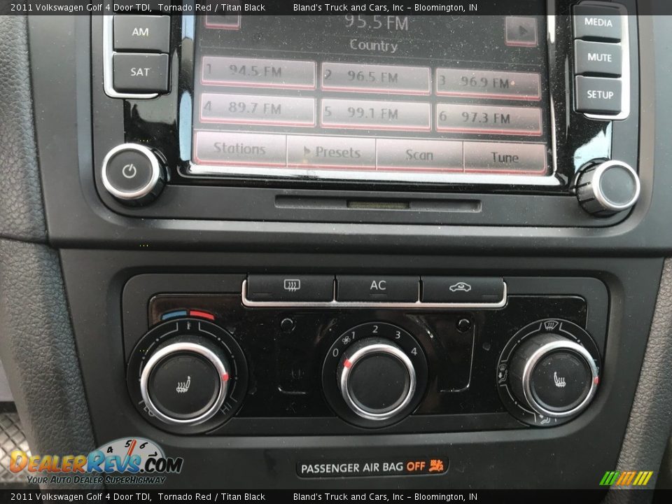 2011 Volkswagen Golf 4 Door TDI Tornado Red / Titan Black Photo #16