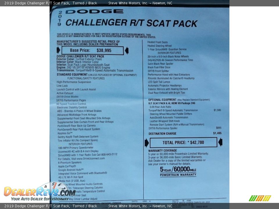 2019 Dodge Challenger R/T Scat Pack Torred / Black Photo #36
