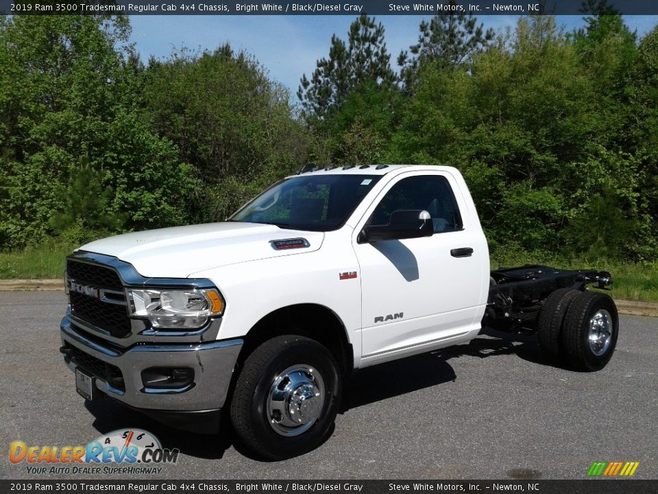 2019 Ram 3500 Tradesman Regular Cab 4x4 Chassis Bright White / Black/Diesel Gray Photo #2