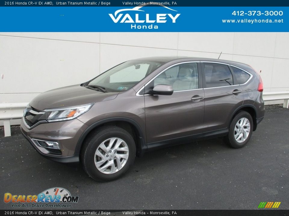 2016 Honda CR-V EX AWD Urban Titanium Metallic / Beige Photo #1