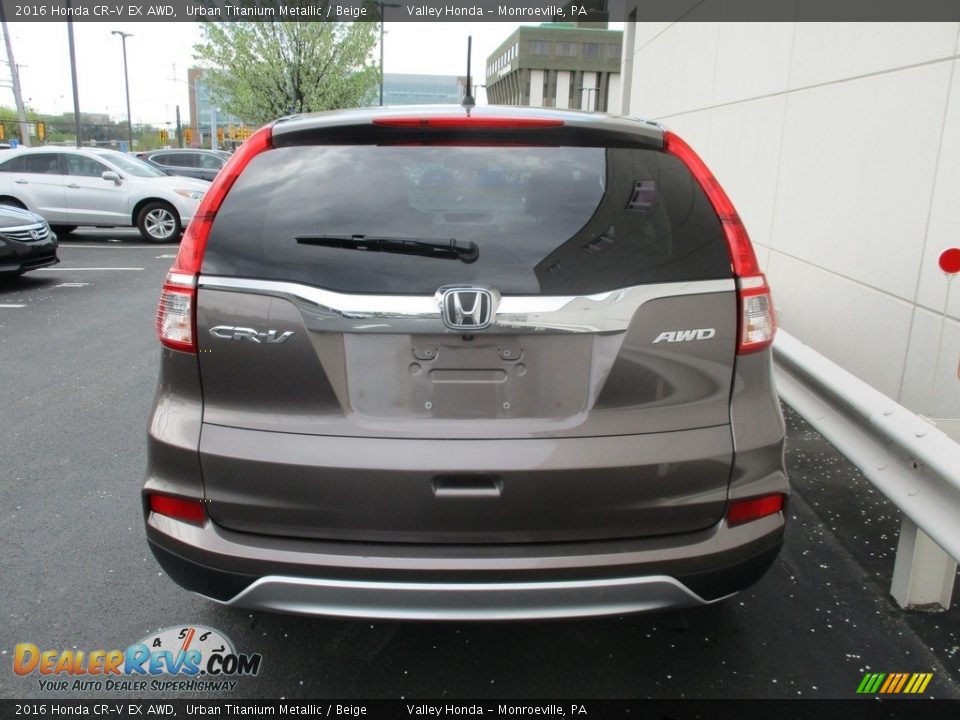 2016 Honda CR-V EX AWD Urban Titanium Metallic / Beige Photo #4