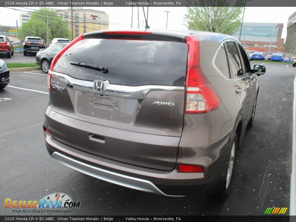 2016 Honda CR-V EX AWD Urban Titanium Metallic / Beige Photo #5