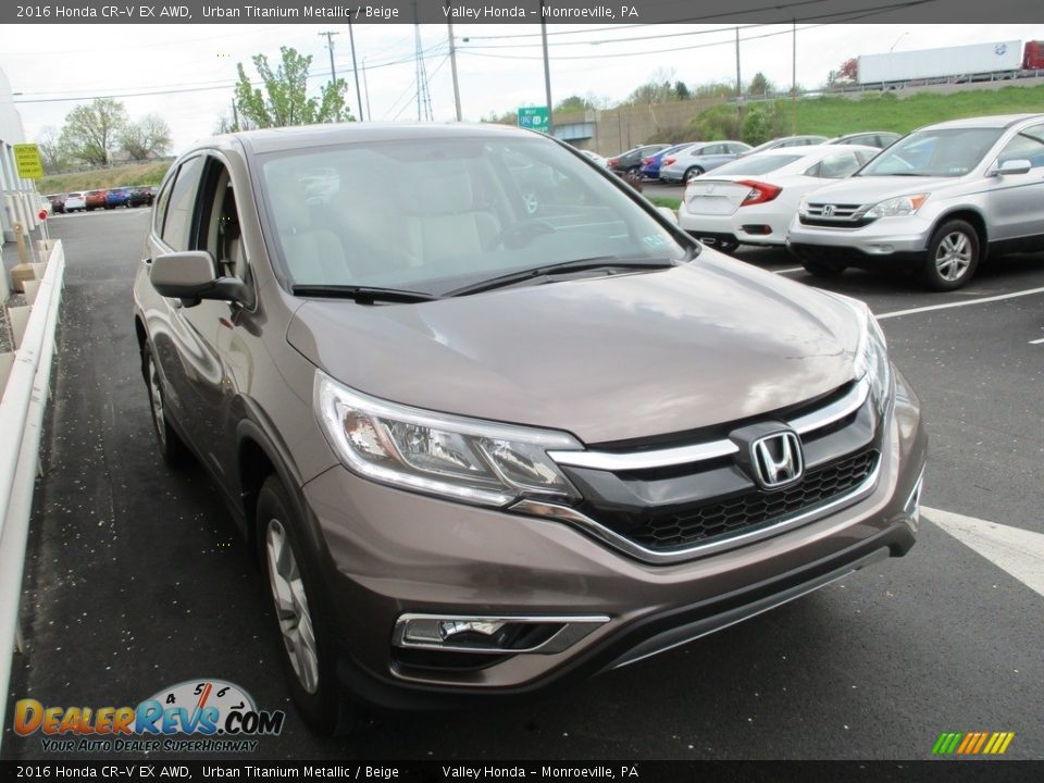 2016 Honda CR-V EX AWD Urban Titanium Metallic / Beige Photo #7