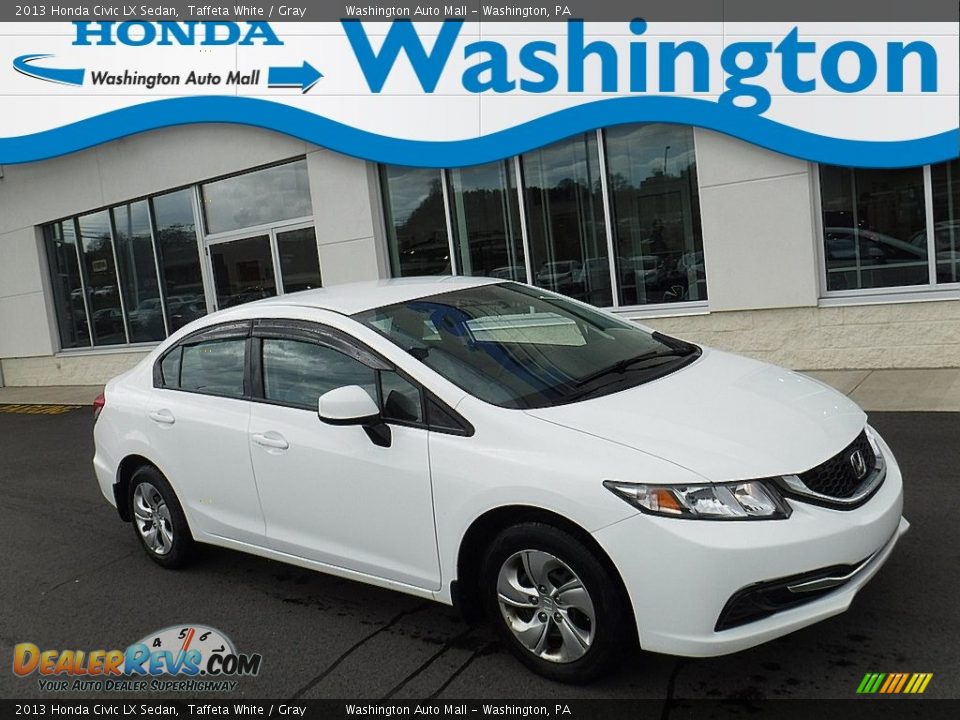 2013 Honda Civic LX Sedan Taffeta White / Gray Photo #1