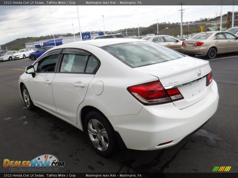 2013 Honda Civic LX Sedan Taffeta White / Gray Photo #8