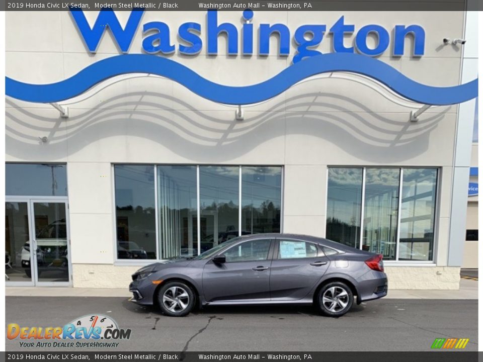2019 Honda Civic LX Sedan Modern Steel Metallic / Black Photo #1