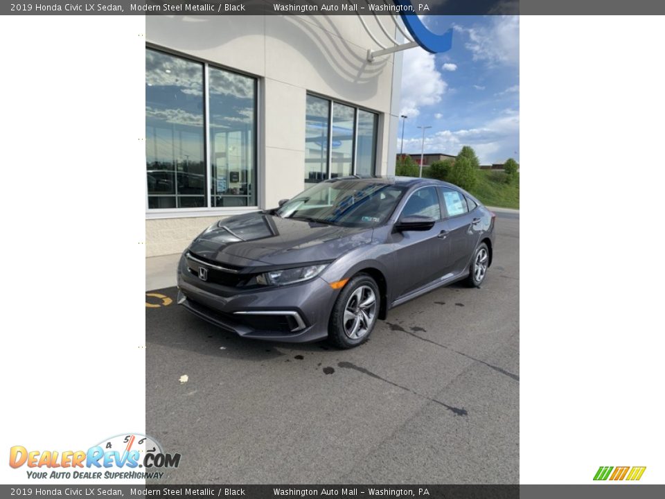 2019 Honda Civic LX Sedan Modern Steel Metallic / Black Photo #2
